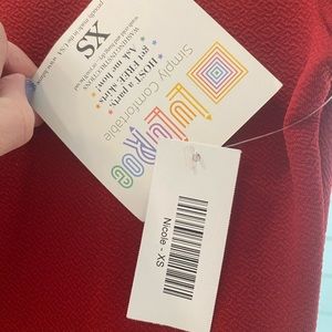 NWT new nicole dress lularoe size xs blue and red